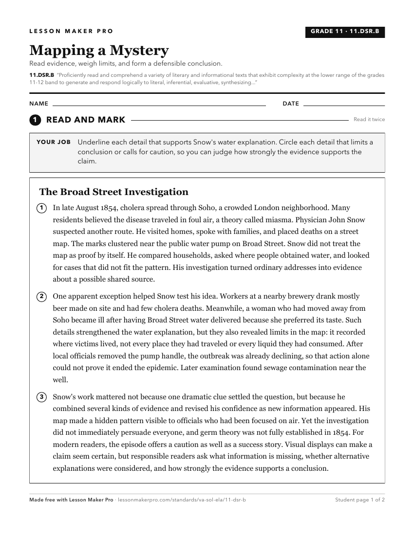 Preview of the 11.DSR.B printable worksheet