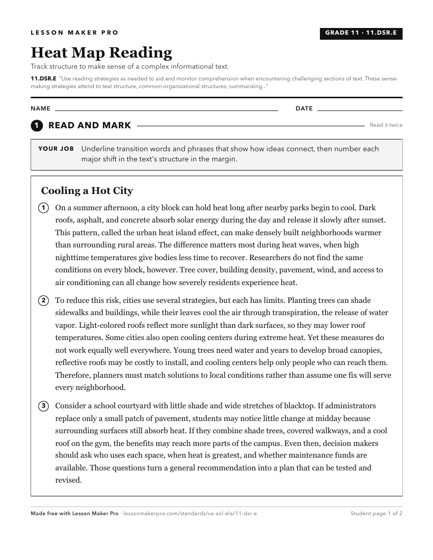 Preview of the 11.DSR.E printable worksheet