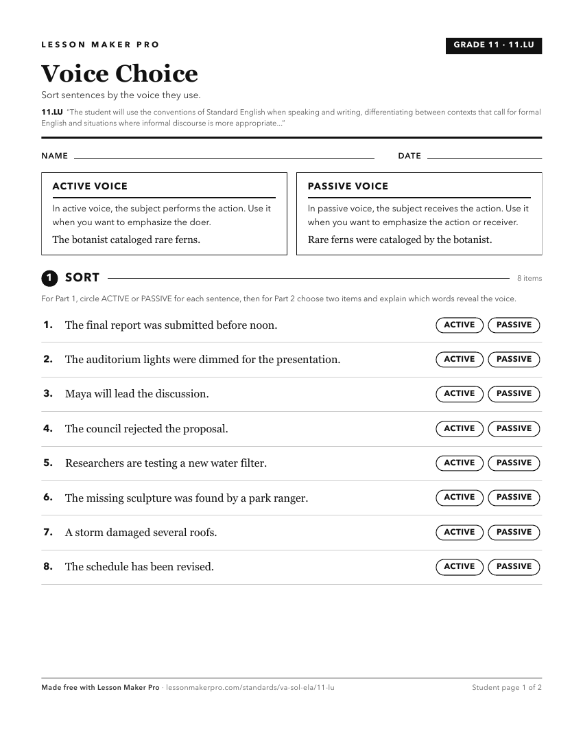Preview of the 11.LU printable worksheet