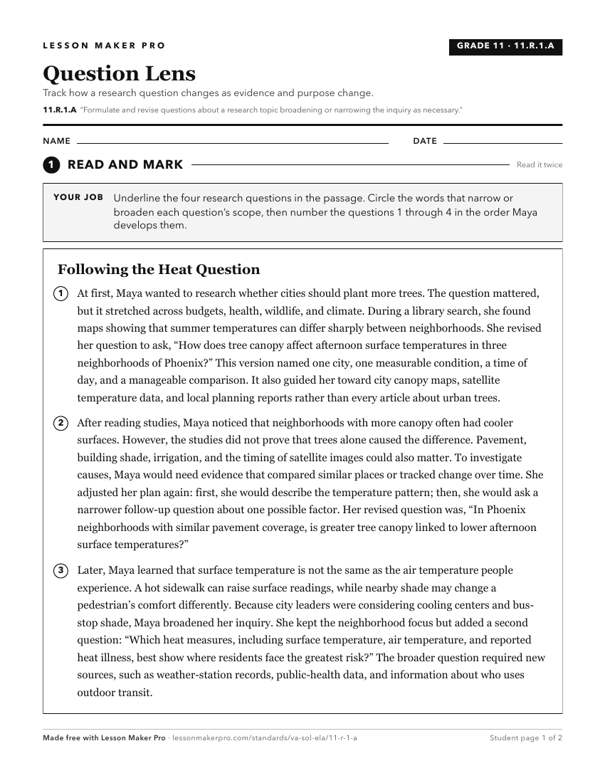 Preview of the 11.R.1.A printable worksheet