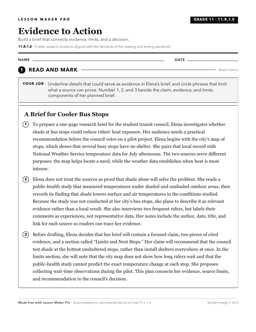 Preview of the 11.R.1.E printable worksheet