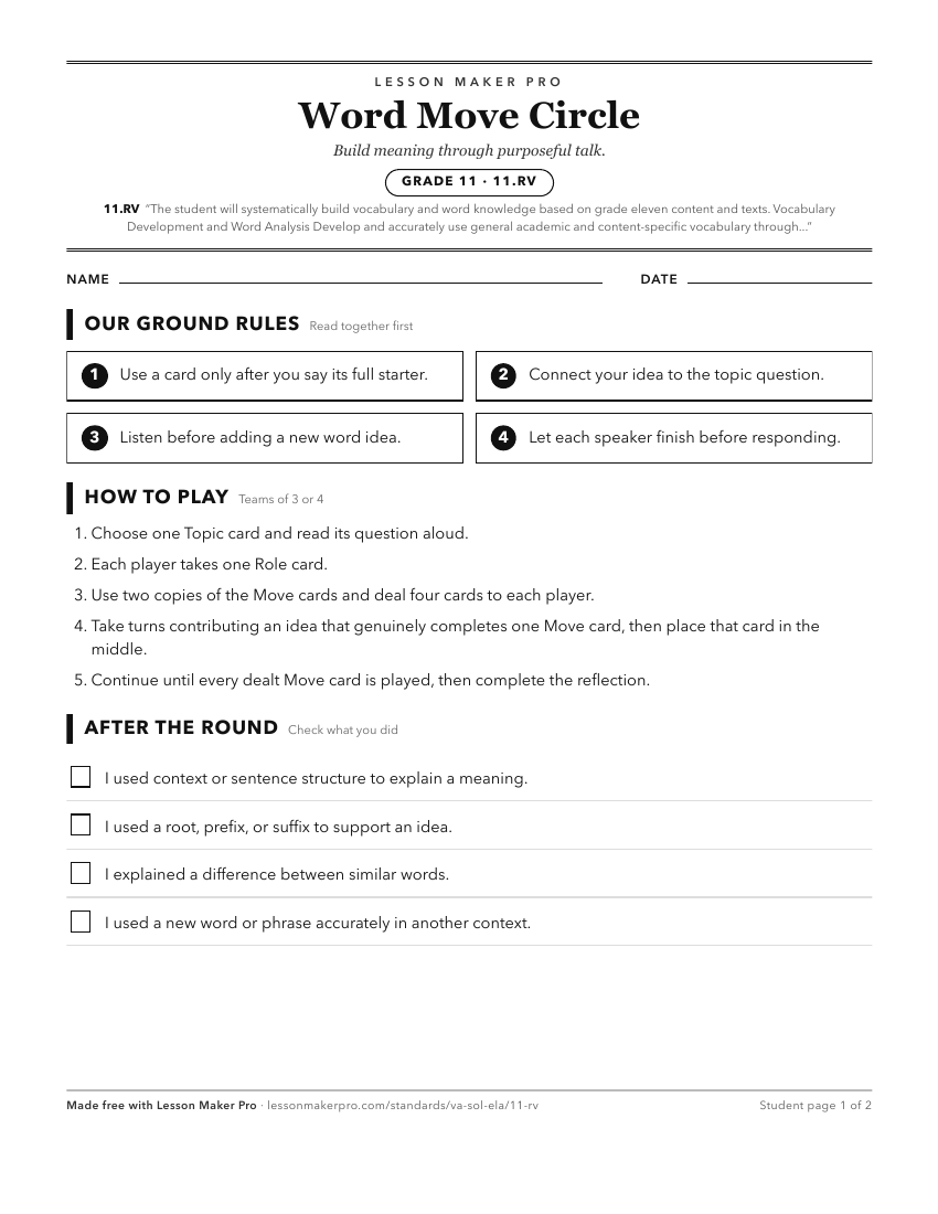Preview of the 11.RV printable worksheet