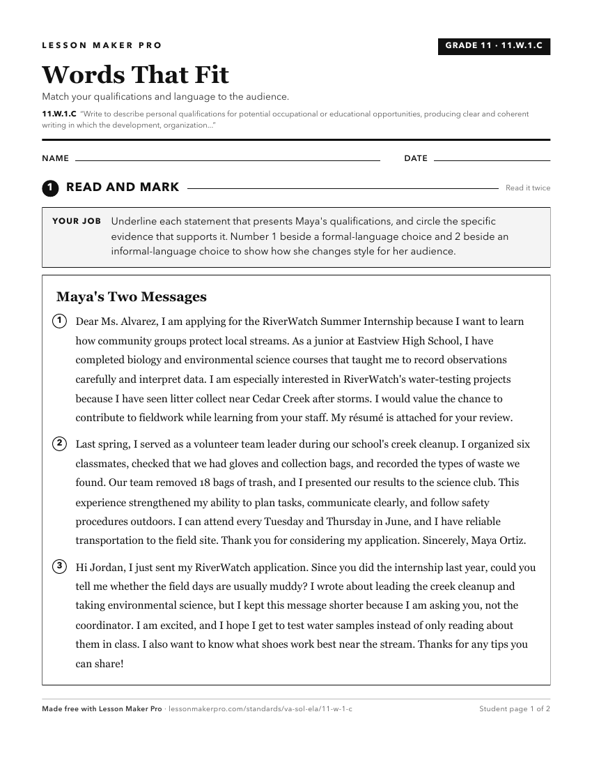 Preview of the 11.W.1.C printable worksheet