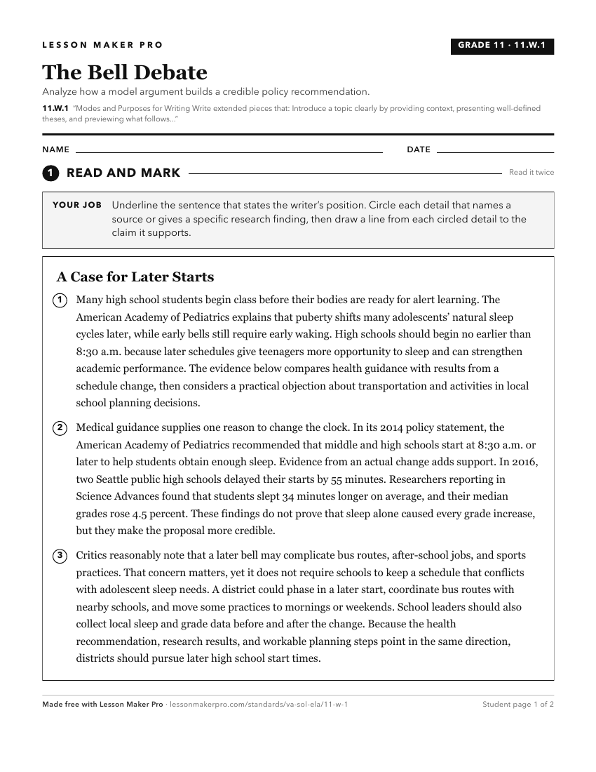 Preview of the 11.W.1 printable worksheet