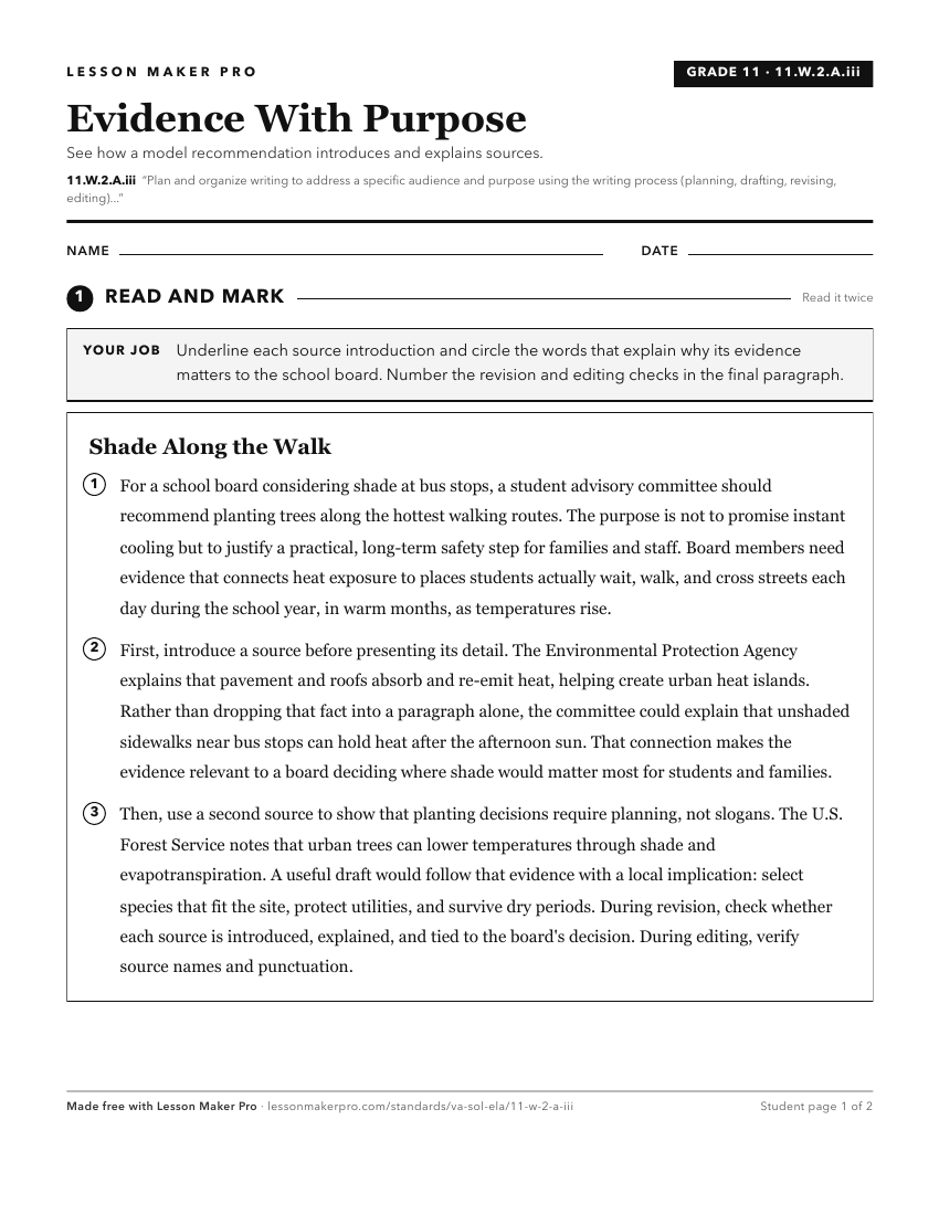 Preview of the 11.W.2.A.iii printable worksheet