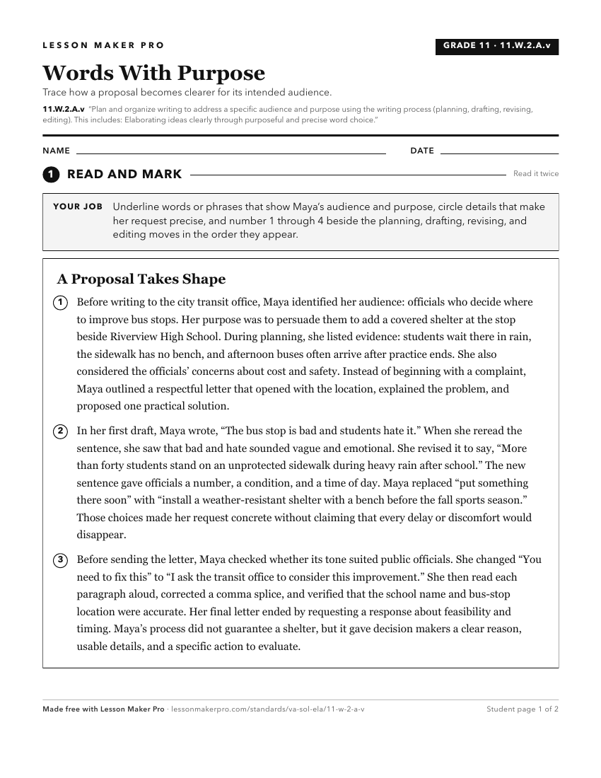 Preview of the 11.W.2.A.v printable worksheet