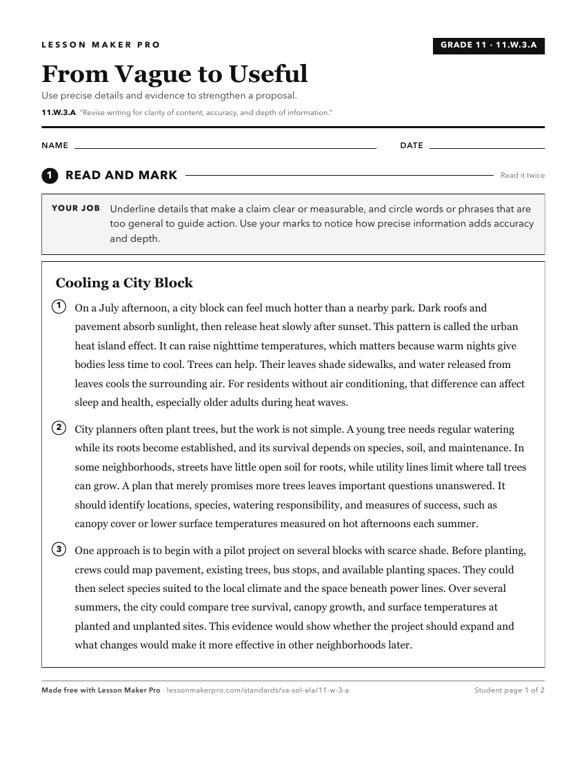 Preview of the 11.W.3.A printable worksheet
