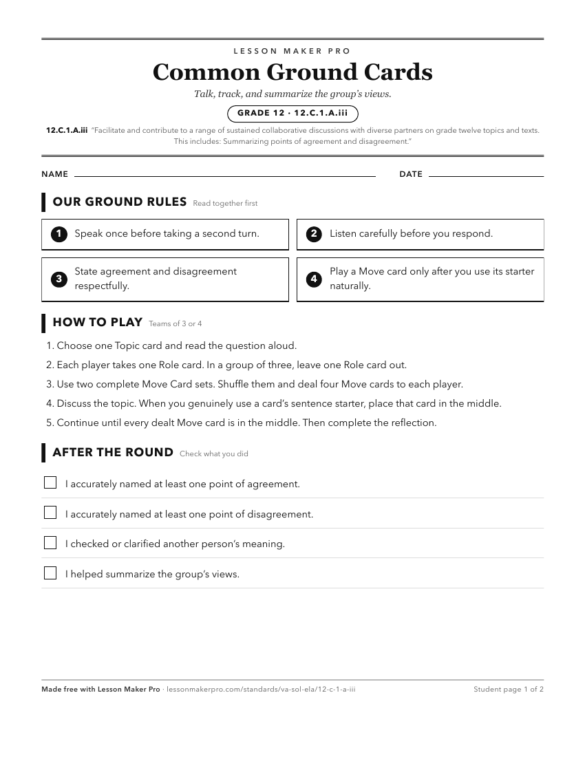 Preview of the 12.C.1.A.iii printable worksheet