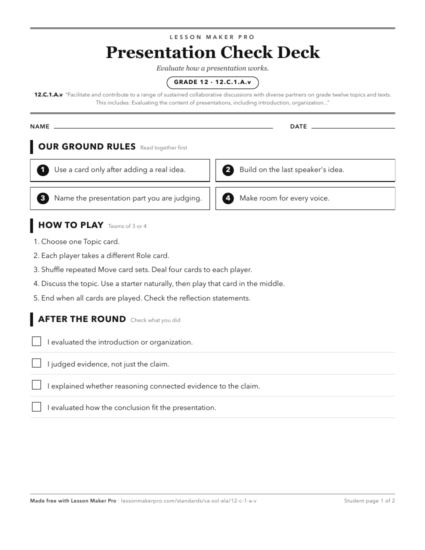 Preview of the 12.C.1.A.v printable worksheet