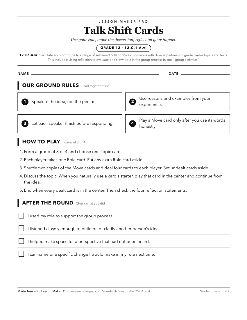 Preview of the 12.C.1.A.vi printable worksheet