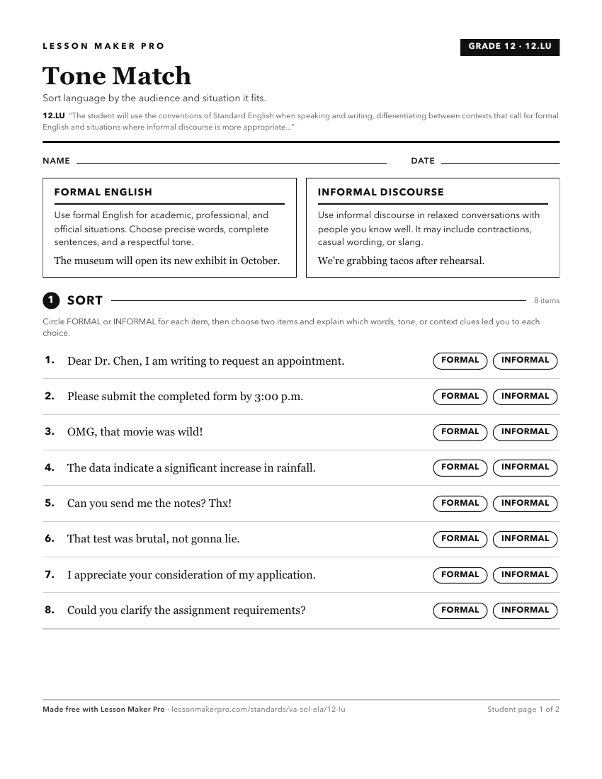 Preview of the 12.LU printable worksheet