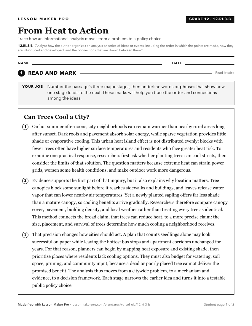 Preview of the 12.RI.3.B printable worksheet
