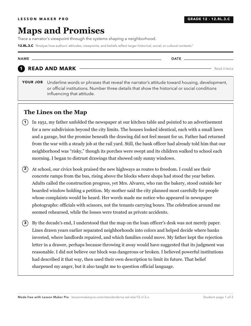 Preview of the 12.RL.3.C printable worksheet
