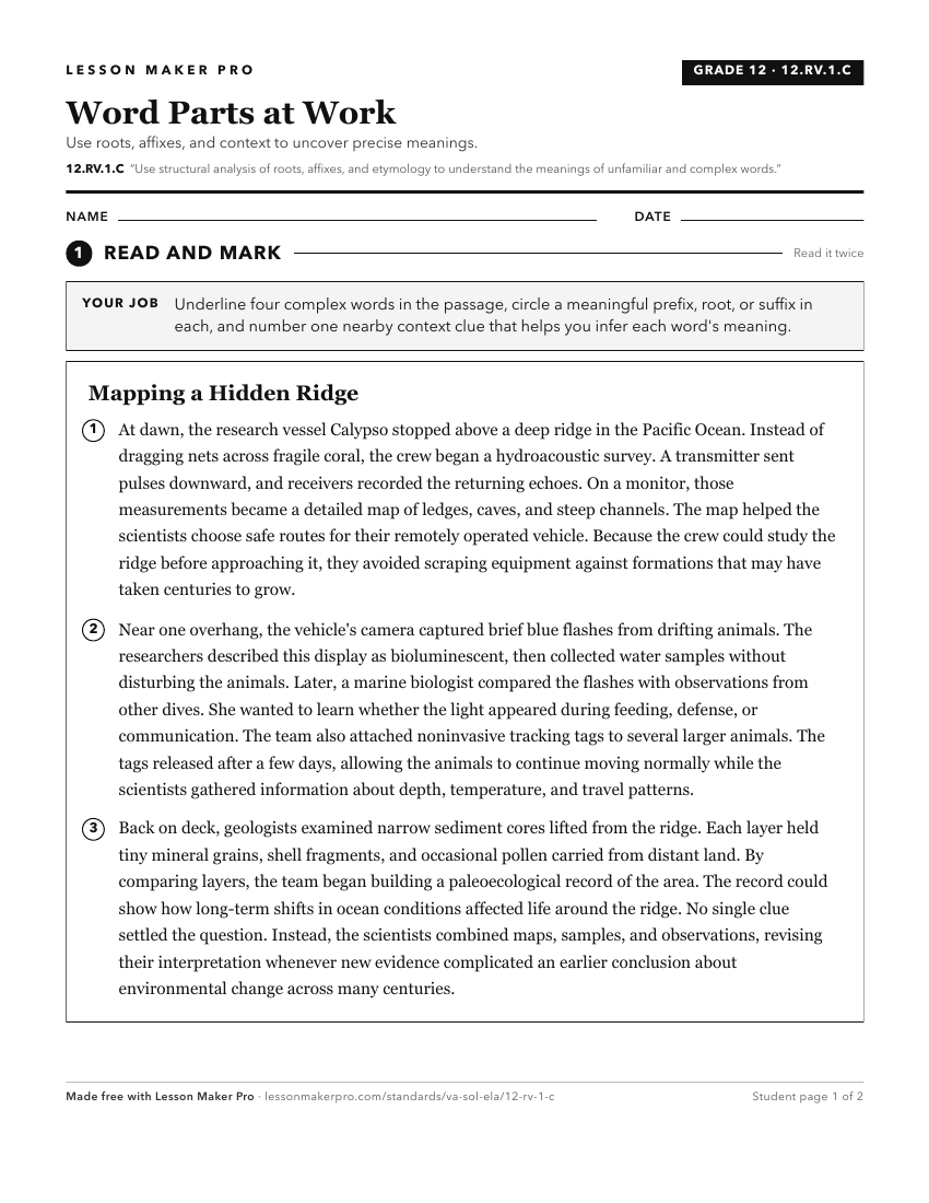 Preview of the 12.RV.1.C printable worksheet