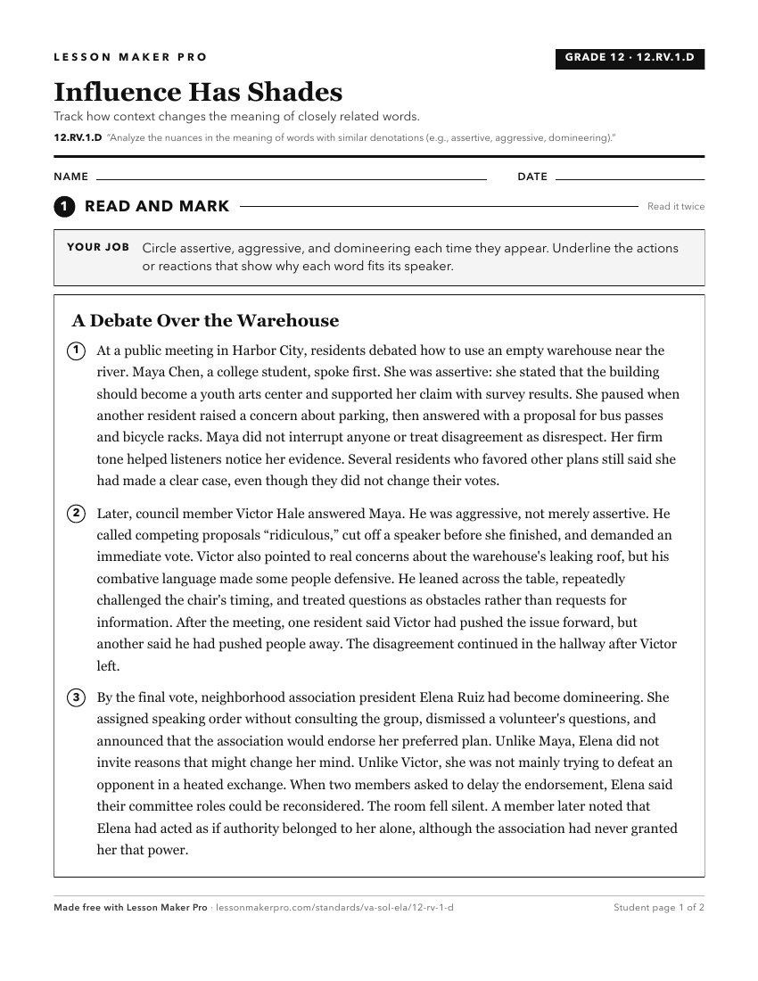 Preview of the 12.RV.1.D printable worksheet