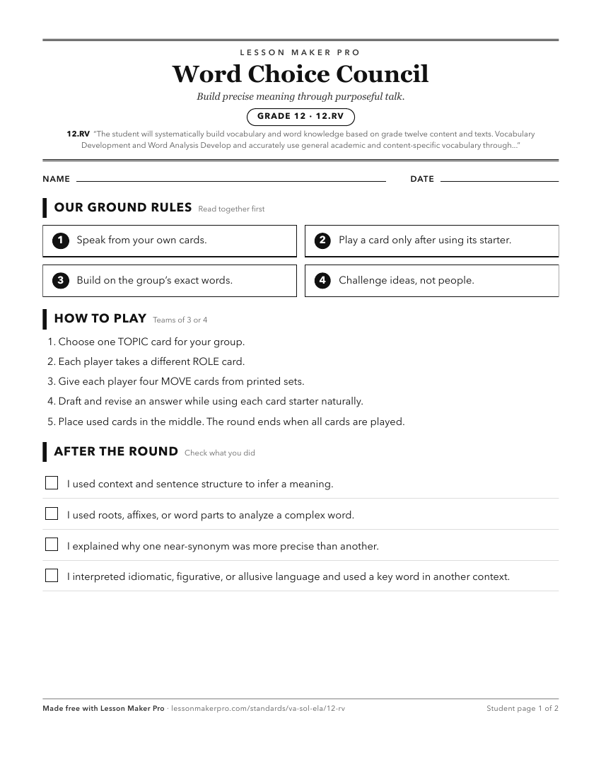 Preview of the 12.RV printable worksheet
