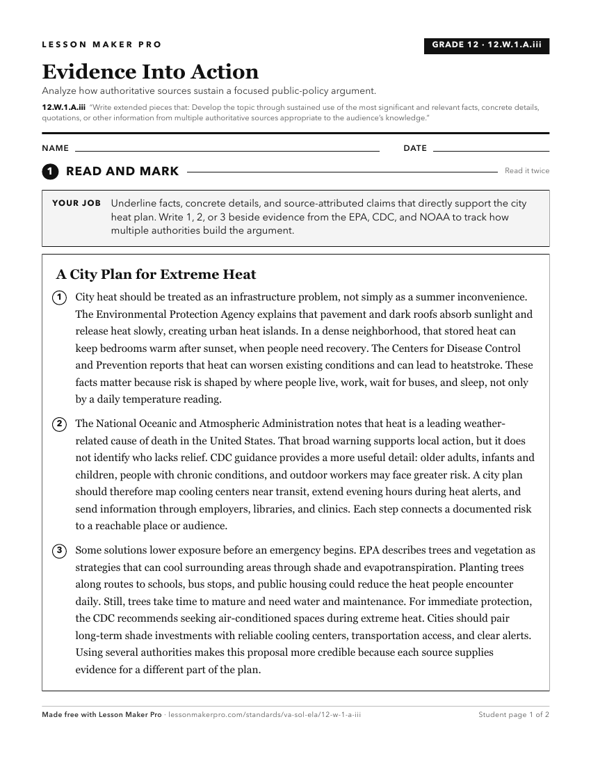 Preview of the 12.W.1.A.iii printable worksheet