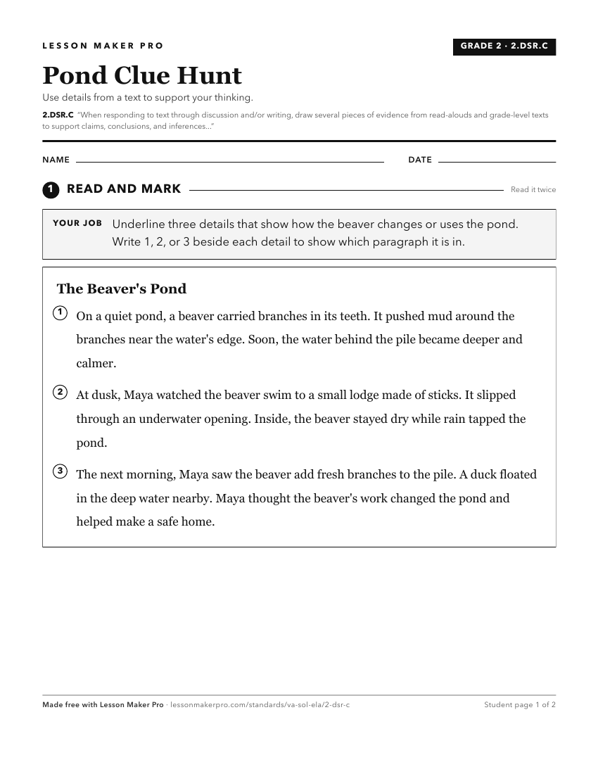 Preview of the 2.DSR.C printable worksheet