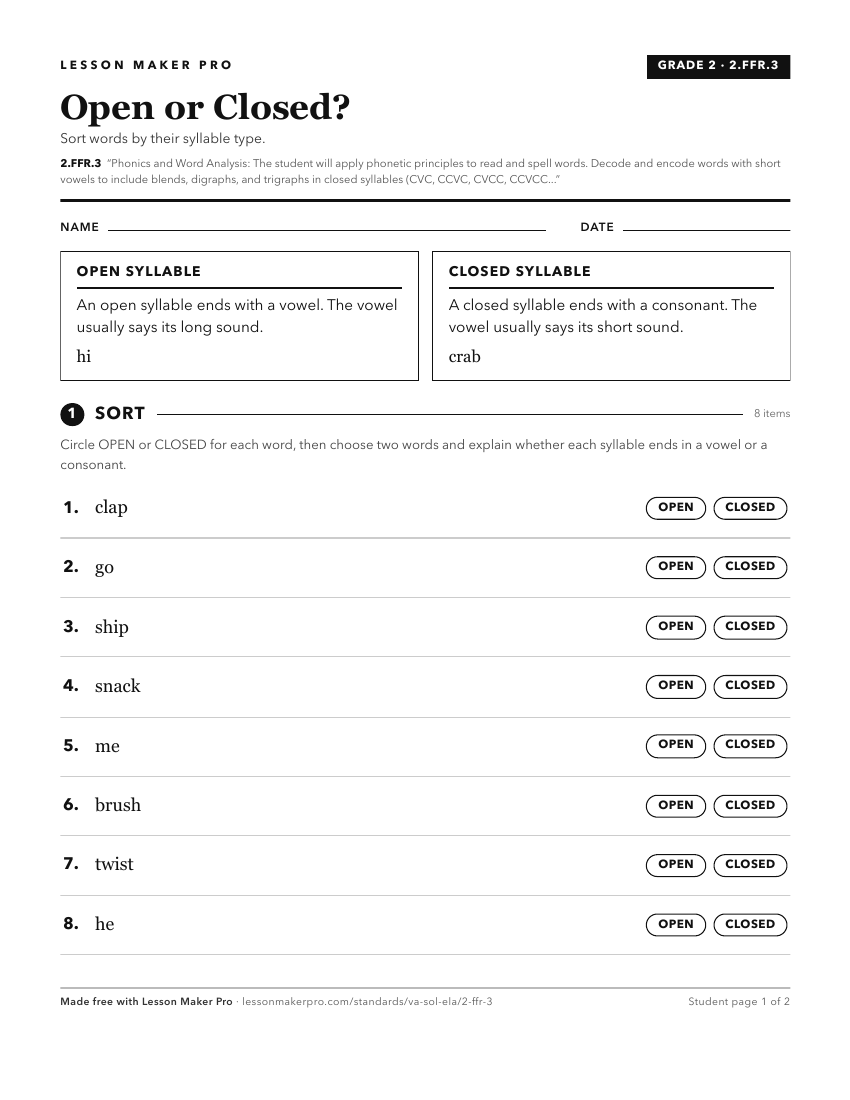 Preview of the 2.FFR.3 printable worksheet