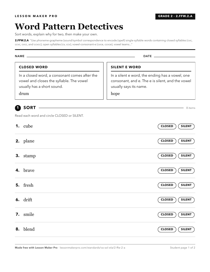 Preview of the 2.FFW.2.A printable worksheet