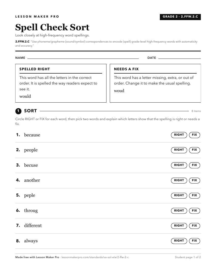 Preview of the 2.FFW.2.C printable worksheet