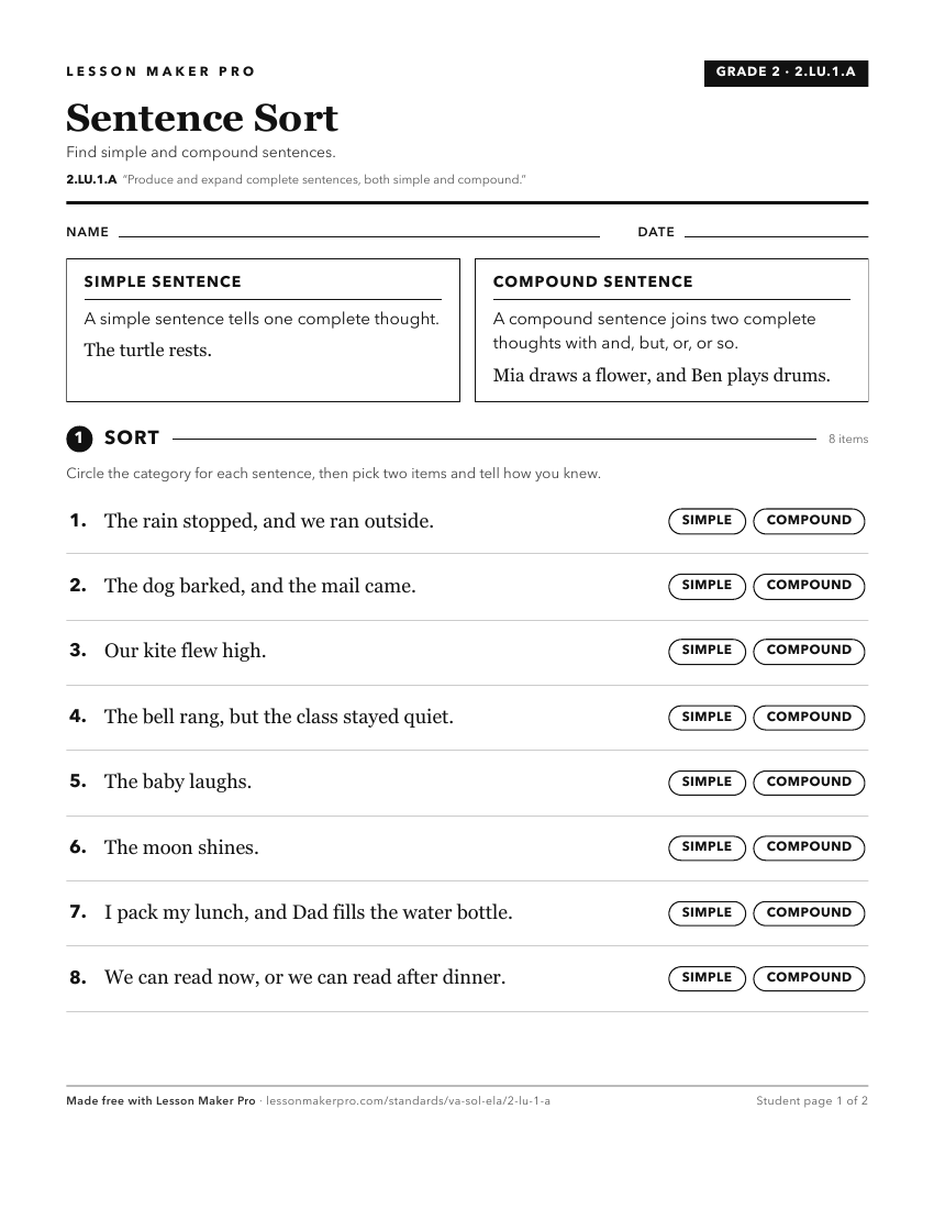 Preview of the 2.LU.1.A printable worksheet