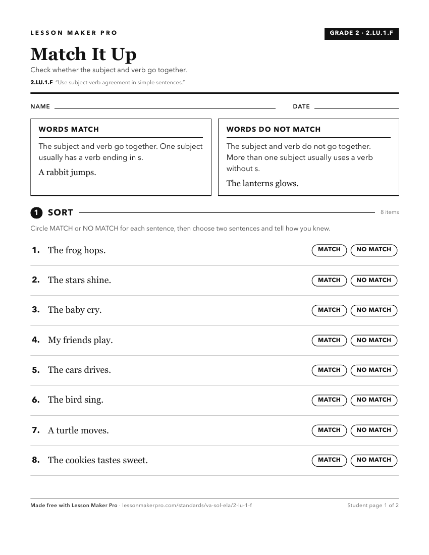 Preview of the 2.LU.1.F printable worksheet