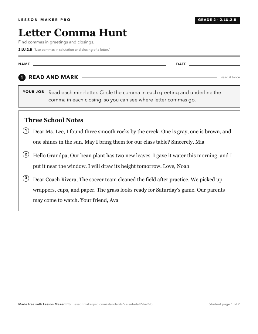 Preview of the 2.LU.2.B printable worksheet