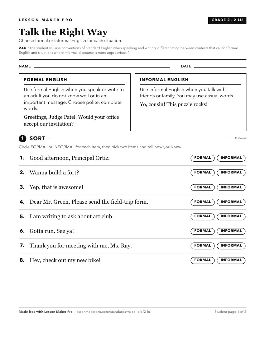 Preview of the 2.LU printable worksheet