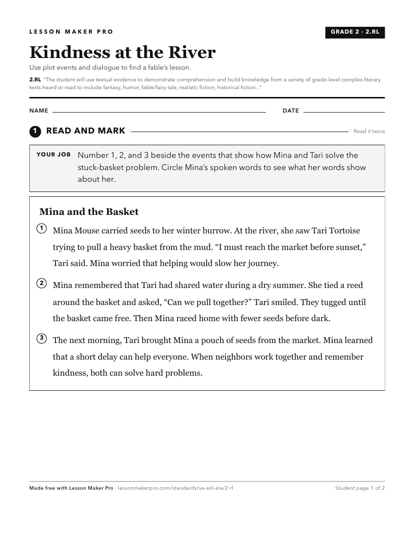 Preview of the 2.RL printable worksheet