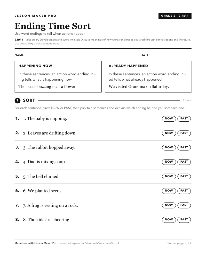 Preview of the 2.RV.1 printable worksheet