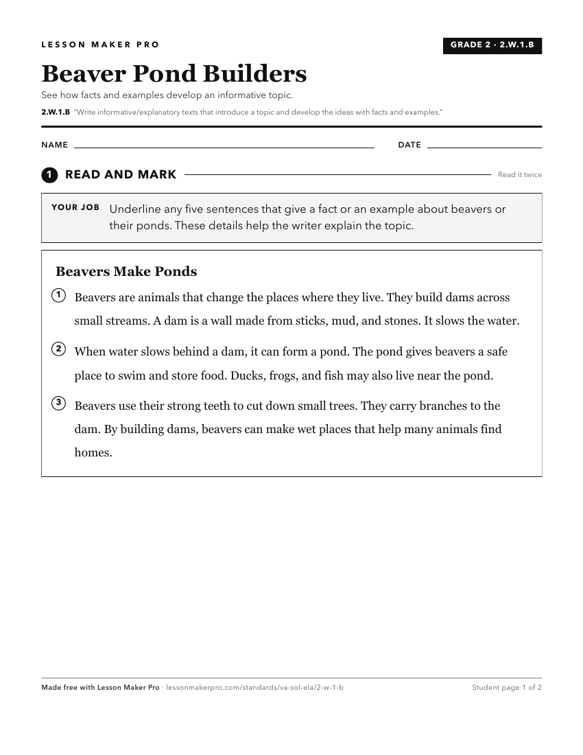 Preview of the 2.W.1.B printable worksheet