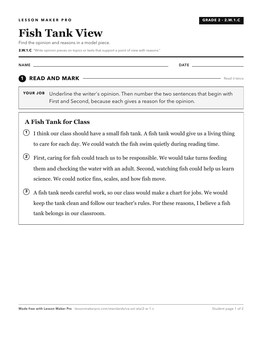 Preview of the 2.W.1.C printable worksheet