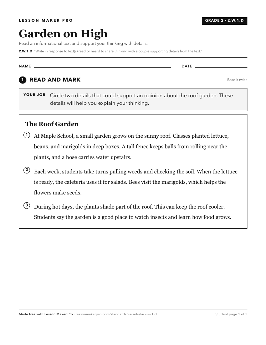 Preview of the 2.W.1.D printable worksheet