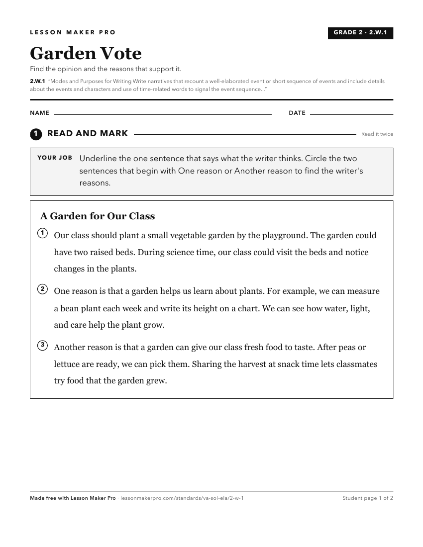 Preview of the 2.W.1 printable worksheet