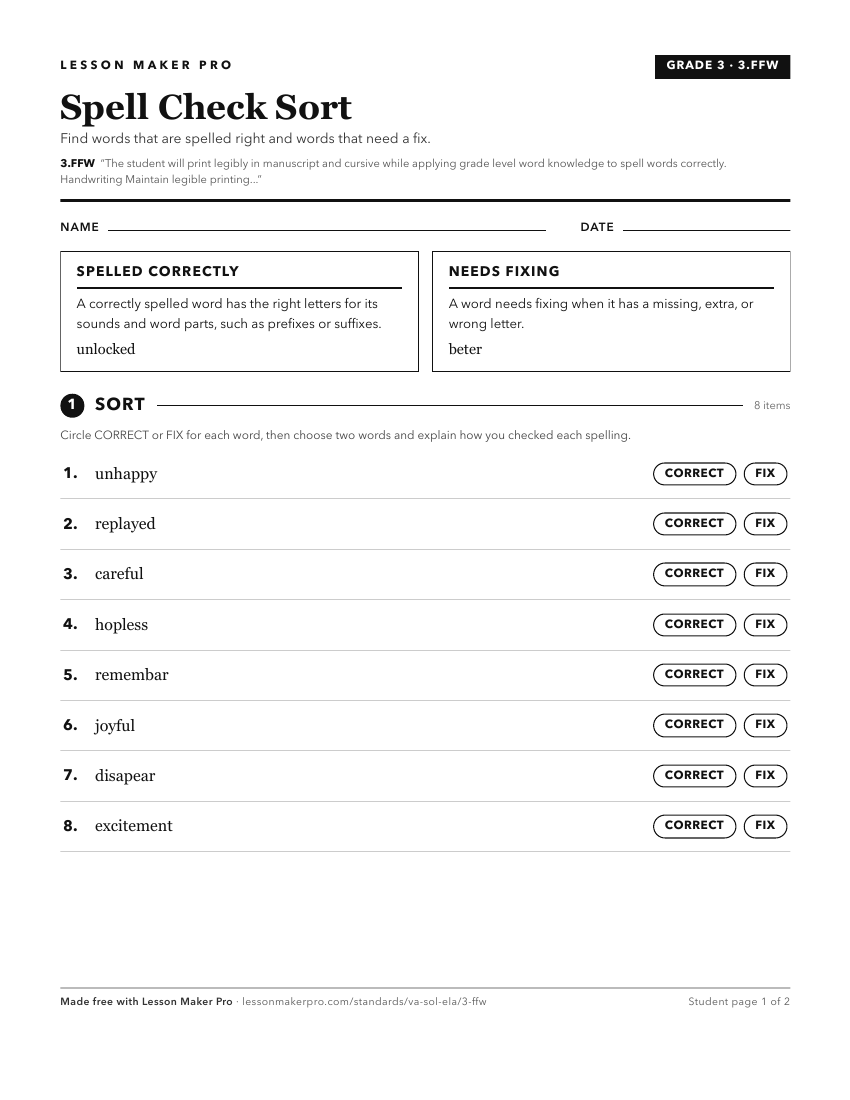 Preview of the 3.FFW printable worksheet