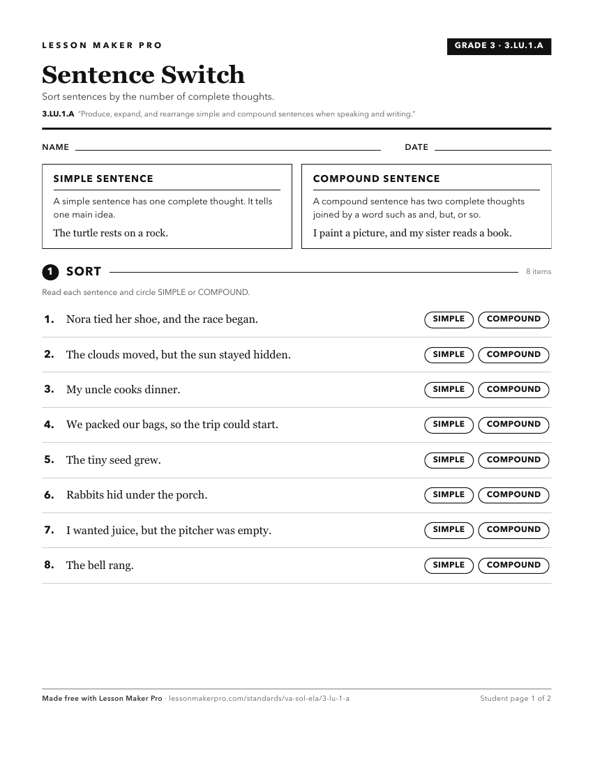 Preview of the 3.LU.1.A printable worksheet