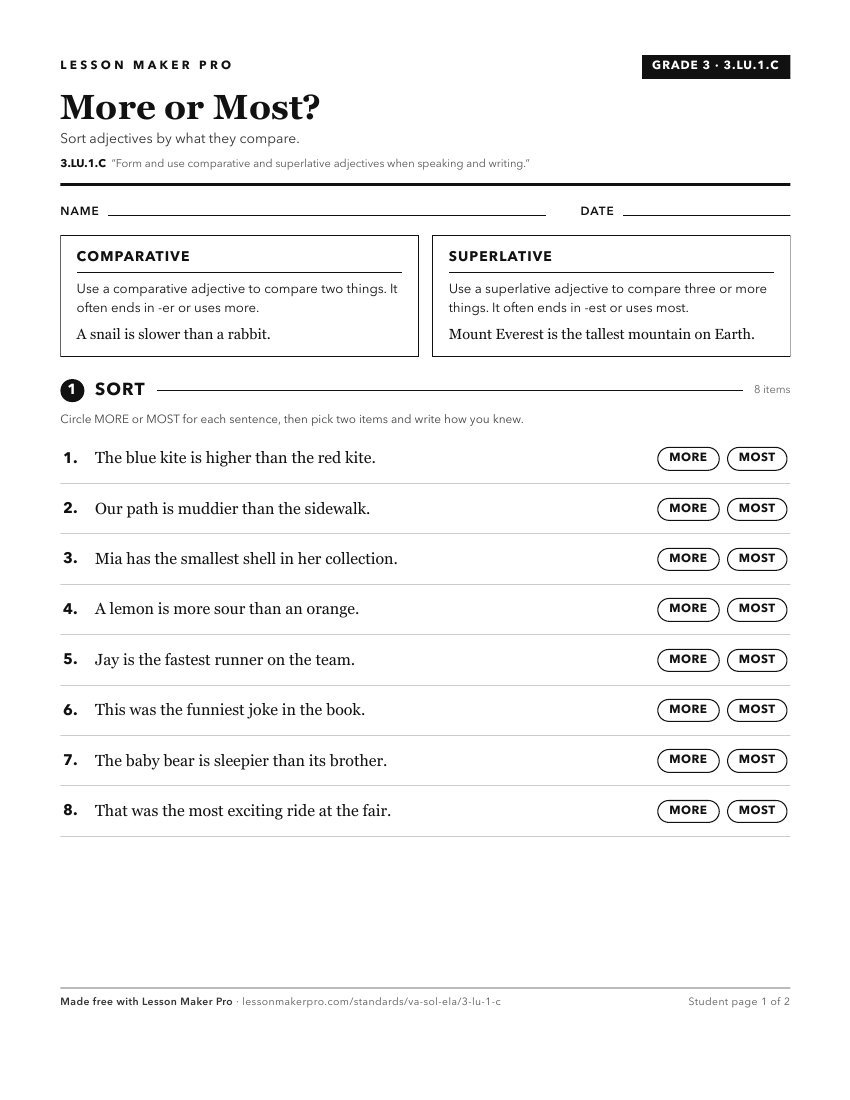 Preview of the 3.LU.1.C printable worksheet