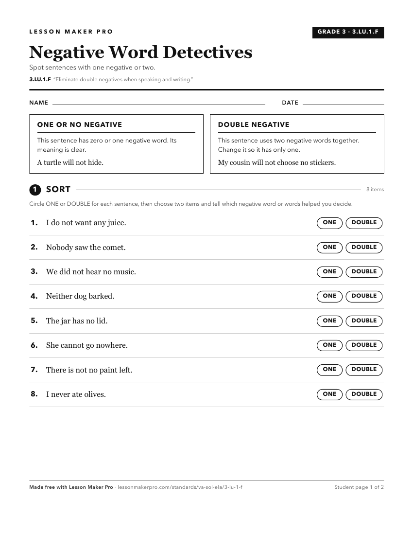 Preview of the 3.LU.1.F printable worksheet