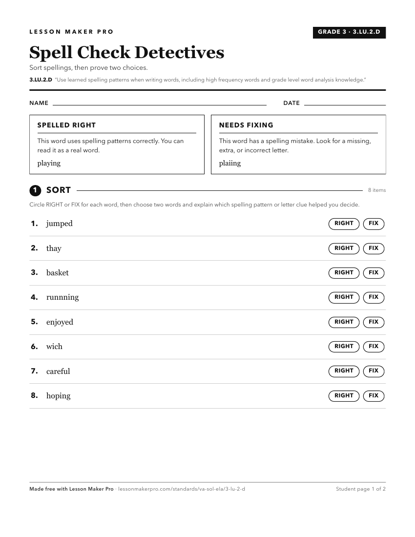 Preview of the 3.LU.2.D printable worksheet