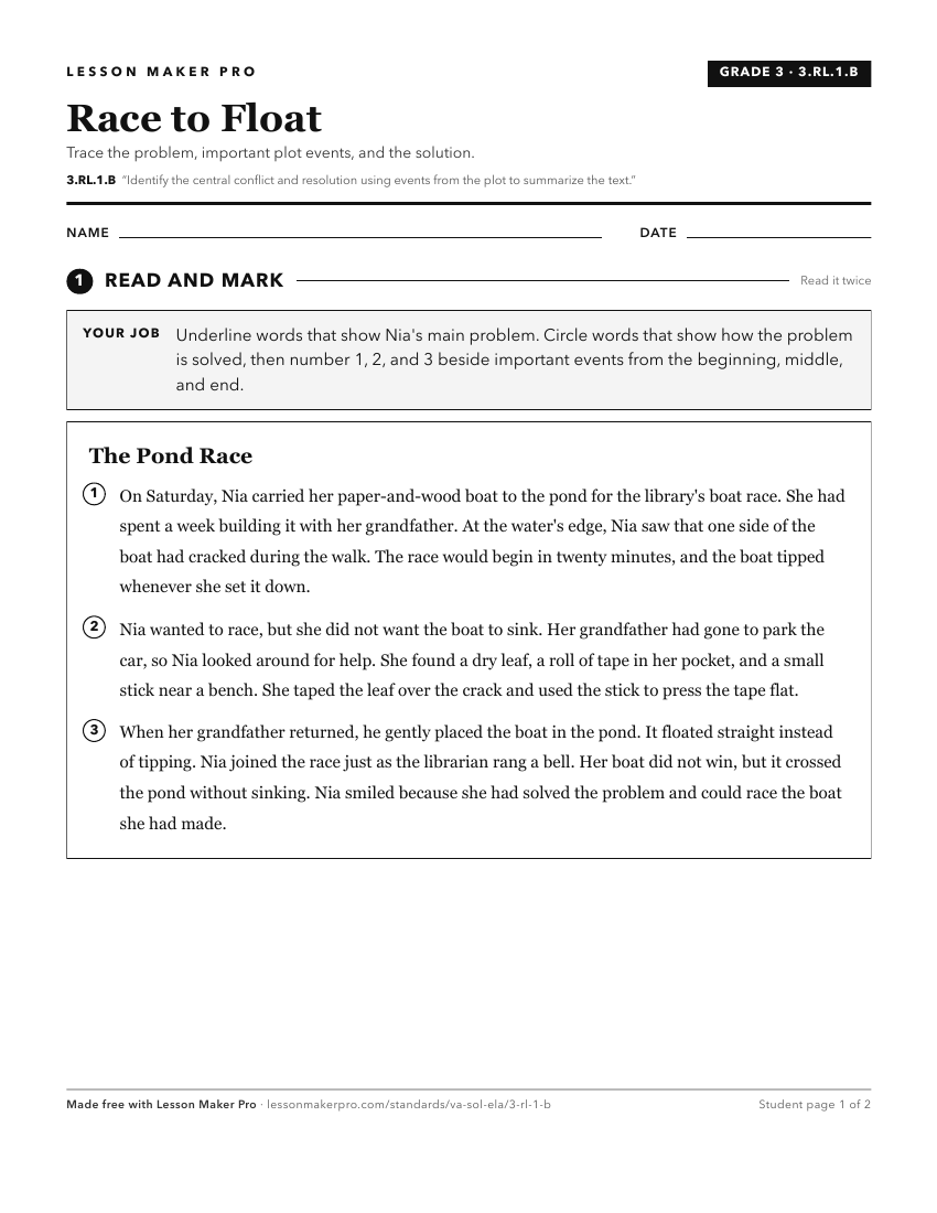 Preview of the 3.RL.1.B printable worksheet