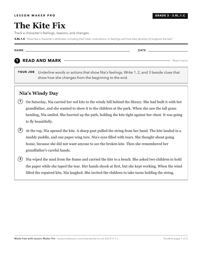 Preview of the 3.RL.1.C printable worksheet