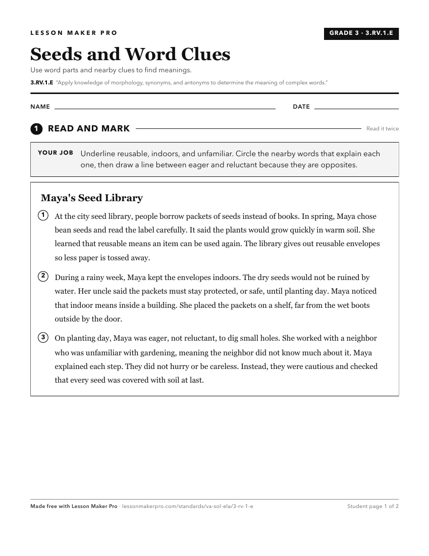 Preview of the 3.RV.1.E printable worksheet