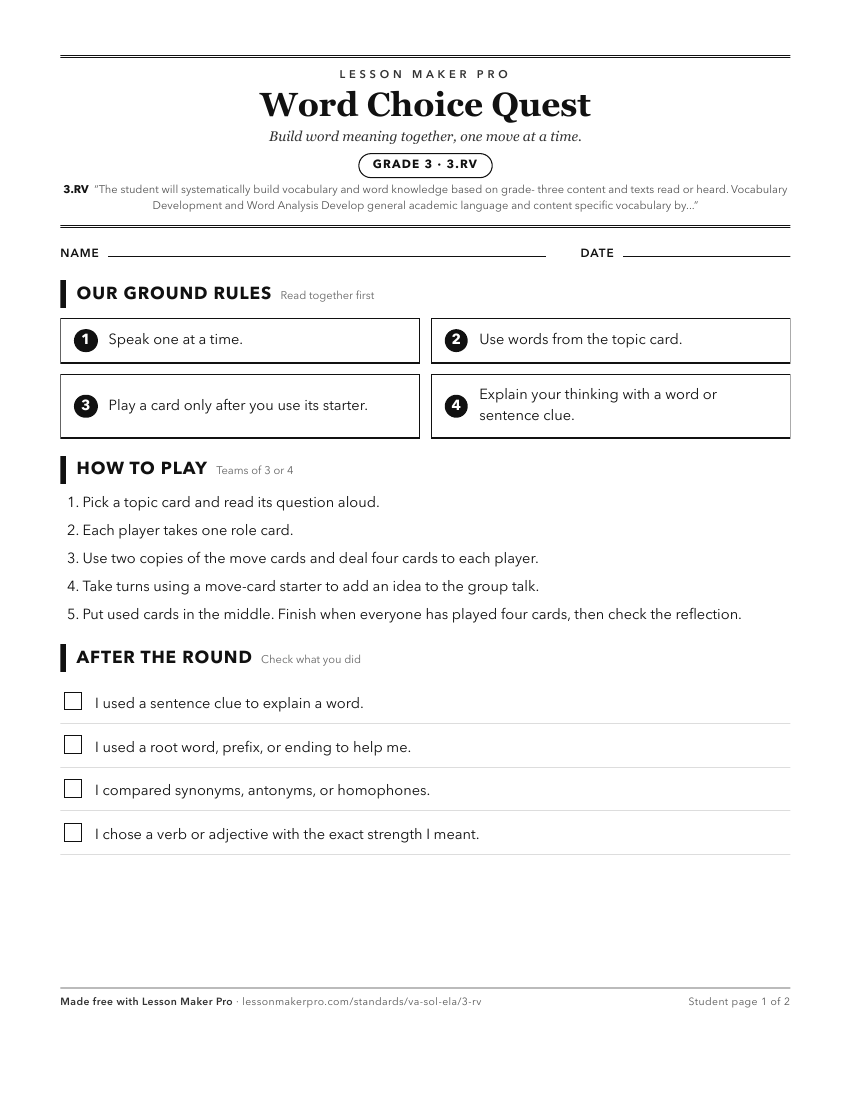 Preview of the 3.RV printable worksheet