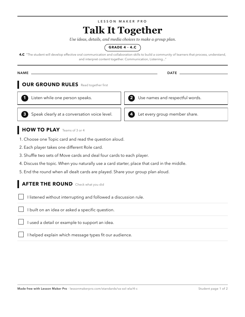 Preview of the 4.C printable worksheet