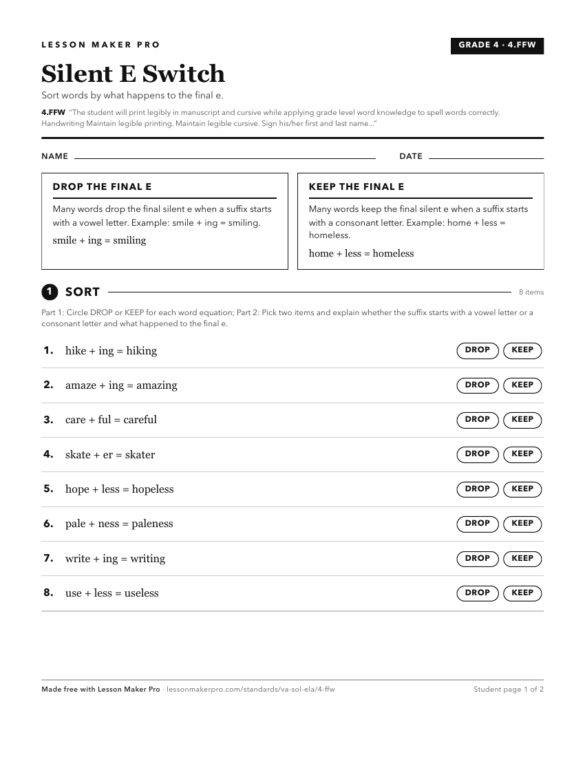 Preview of the 4.FFW printable worksheet