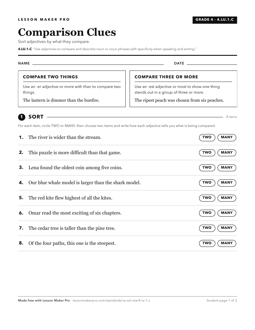 Preview of the 4.LU.1.C printable worksheet