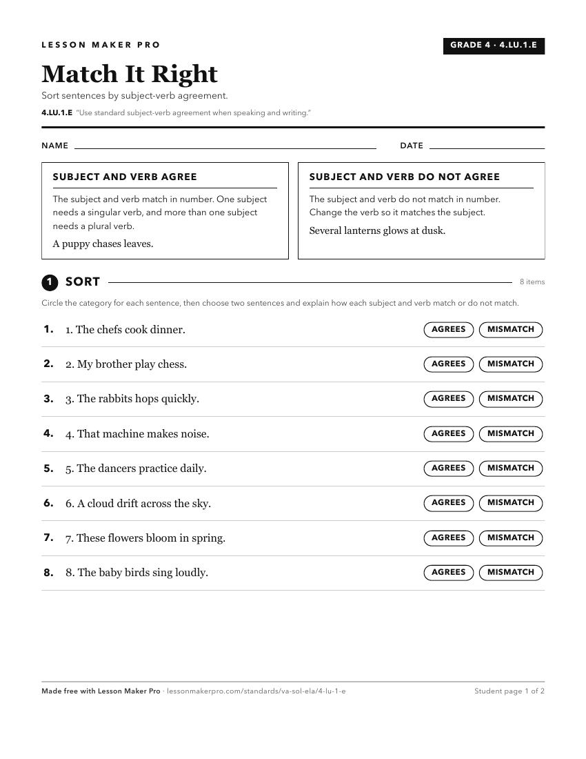 Preview of the 4.LU.1.E printable worksheet