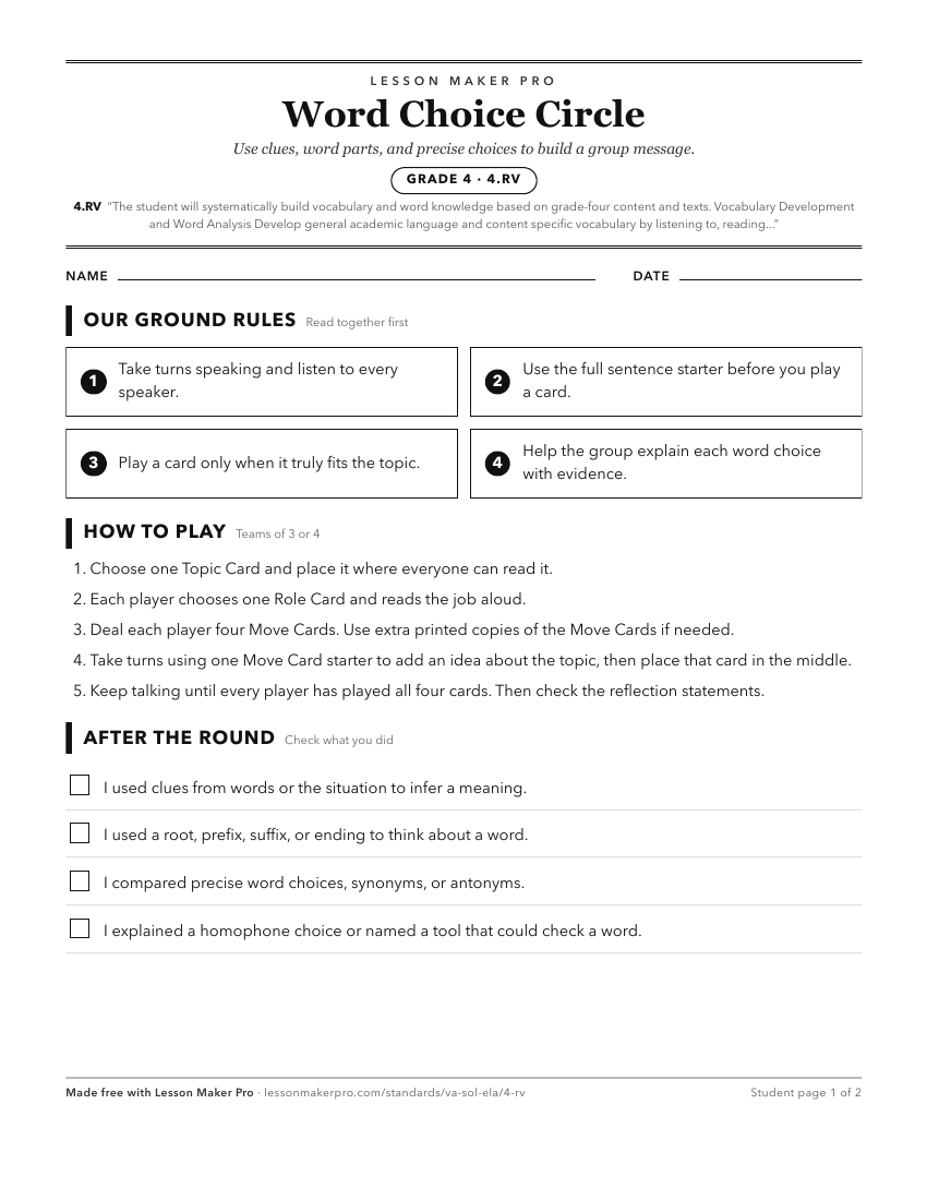 Preview of the 4.RV printable worksheet