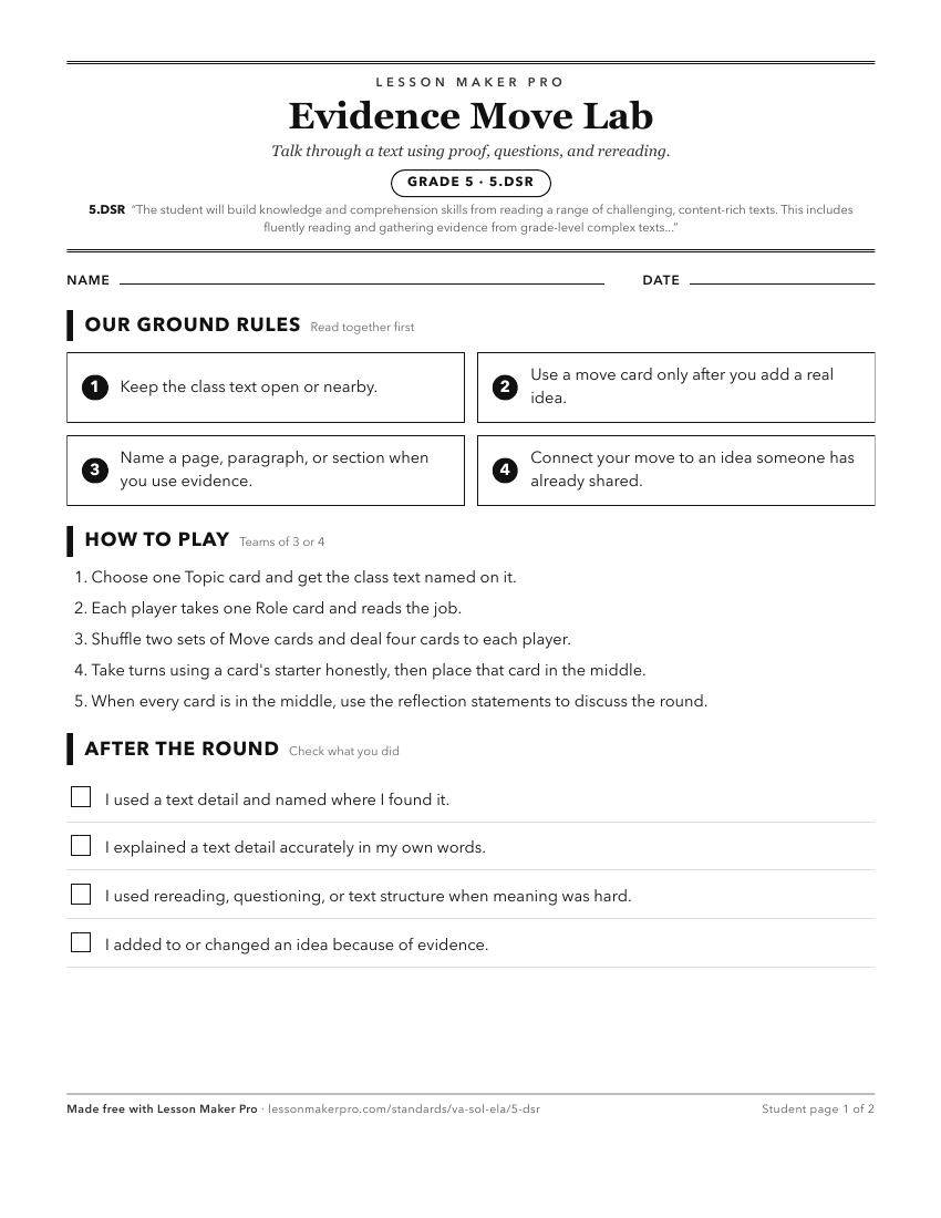 Preview of the 5.DSR printable worksheet